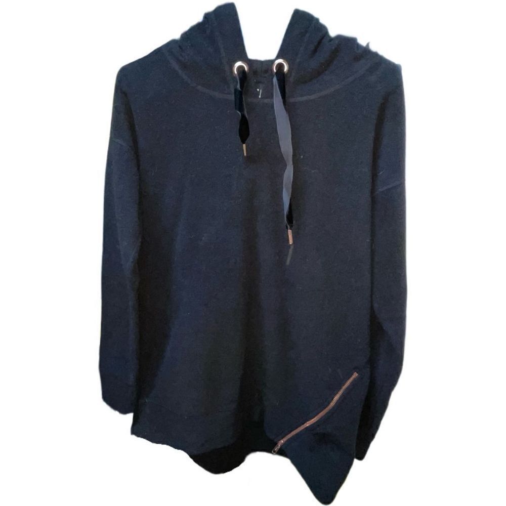 Xersion Long Black Hooded Fleece Sweater